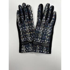Women's Tweed Patterned Winter Gloves with Bow Detail
